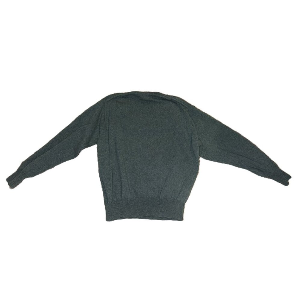 Vintage Fabio Di Firenze Large Green 100% Cashmere V-Neck Sweater Made In Italy